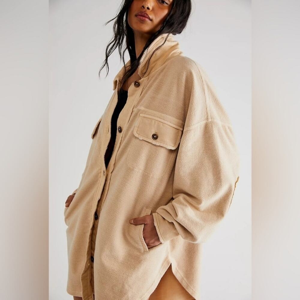 Free People Ruby Shacket jacket in the 'sweetheart sunrise' - Picture 2 of 10